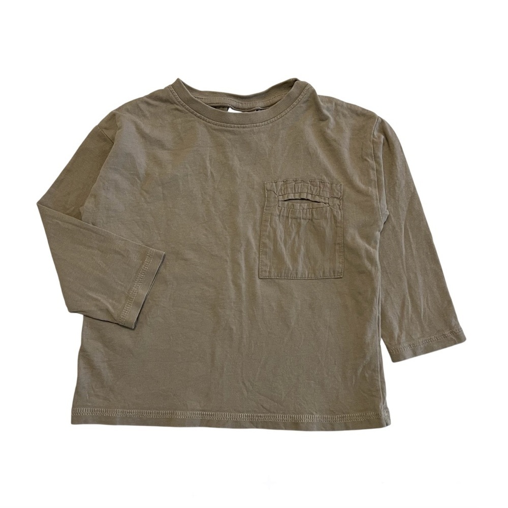 Zara Tan Long‎ Sleeve Tee Relaxed Fit
